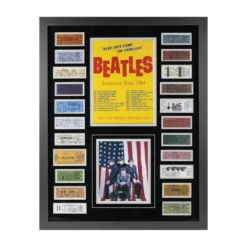 SOLD OUT! The Beatles Collectible - American Tour 1964 Ticket Collage Framed 26 X 32 Beatles, The