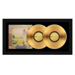 Photo File Elton John Goodbye Yellow Brick Road 24kt Gold Record Double LP Album Frm 17x34 Framed Records