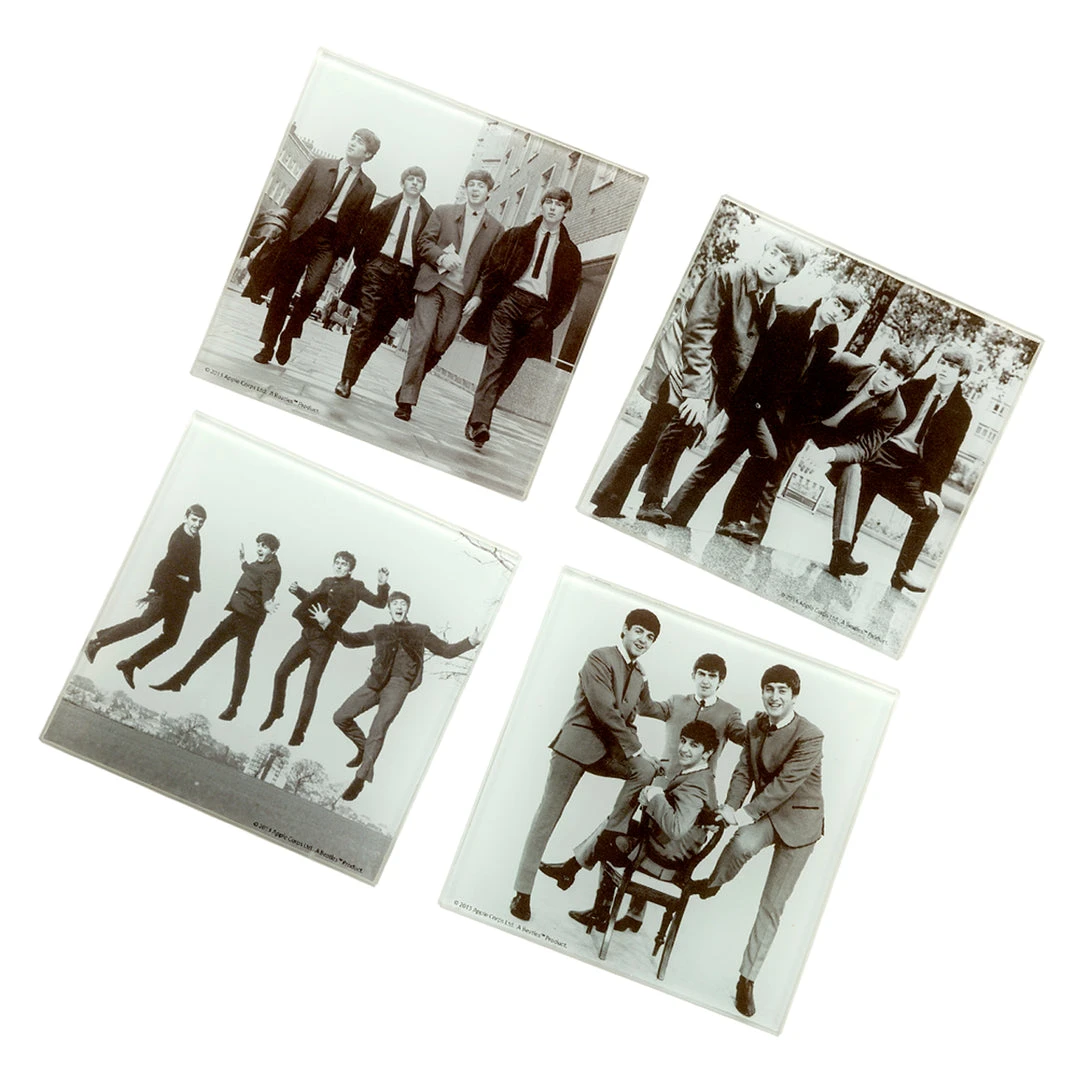 Beatles, The The Beatles Collectible 2014 50th Anniversary Fab Four Glass Coasters Set Of 4 5 Beatles, The The Beatles Collectible 2014 50th Anniversary Fab Four Glass Coasters Set Of 4
