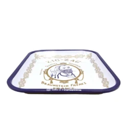 Zig-Zag Collectible Large White Original Rolling Tobacco Tray Tin 13.4 X 10.8 Inches