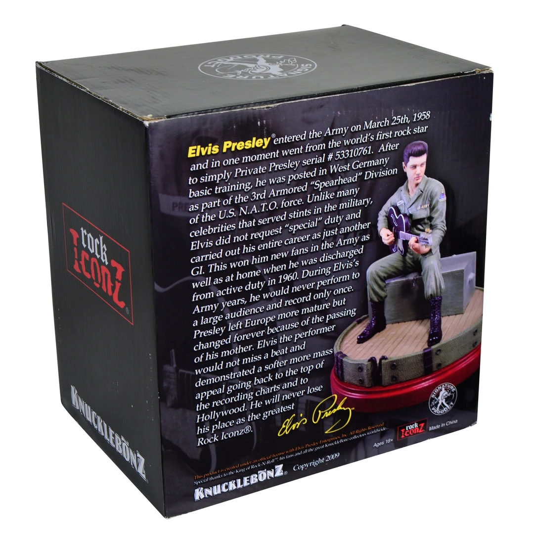 Elvis Presley Collectible: KnuckleBonz 2009 Elvis In Army Rock Iconz Statue 12 Elvis Presley Collectible: KnuckleBonz 2009 Elvis In Army Rock Iconz Statue