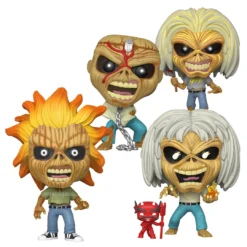 Iron Maiden Collectible 2018 Handpicked Funko Pop! Rocks Figure Set Of 4 In Protector Displays