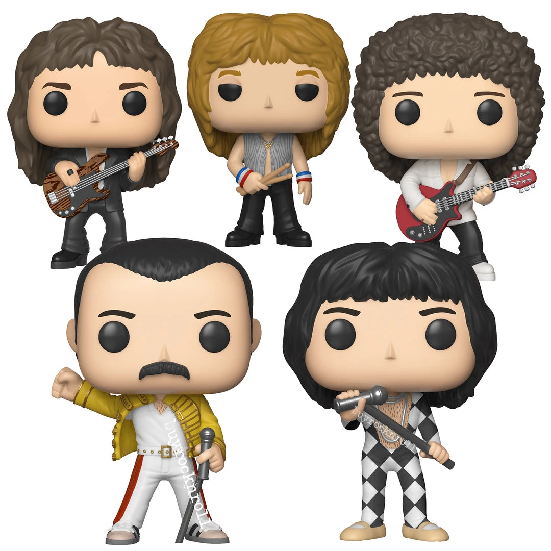 Queen Collectible Handpicked 2018 Funko Pop Rocks Set Of 5 Figures In Protectors 3 Queen Collectible Handpicked 2018 Funko Pop Rocks Set Of 5 Figures In Protectors