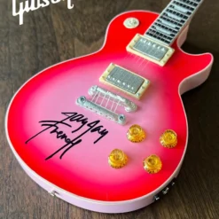 Axe Heaven Twisted Sister Collectible 2022 Jay Jay French Signed Real Gibson Les Paul Pinkburst 1:4 Scale Mini Guitar Model 11 Axe Heaven Twisted Sister Collectible 2022 Jay Jay French Signed Real Gibson Les Paul Pinkburst 1:4 Scale Mini Guitar Model