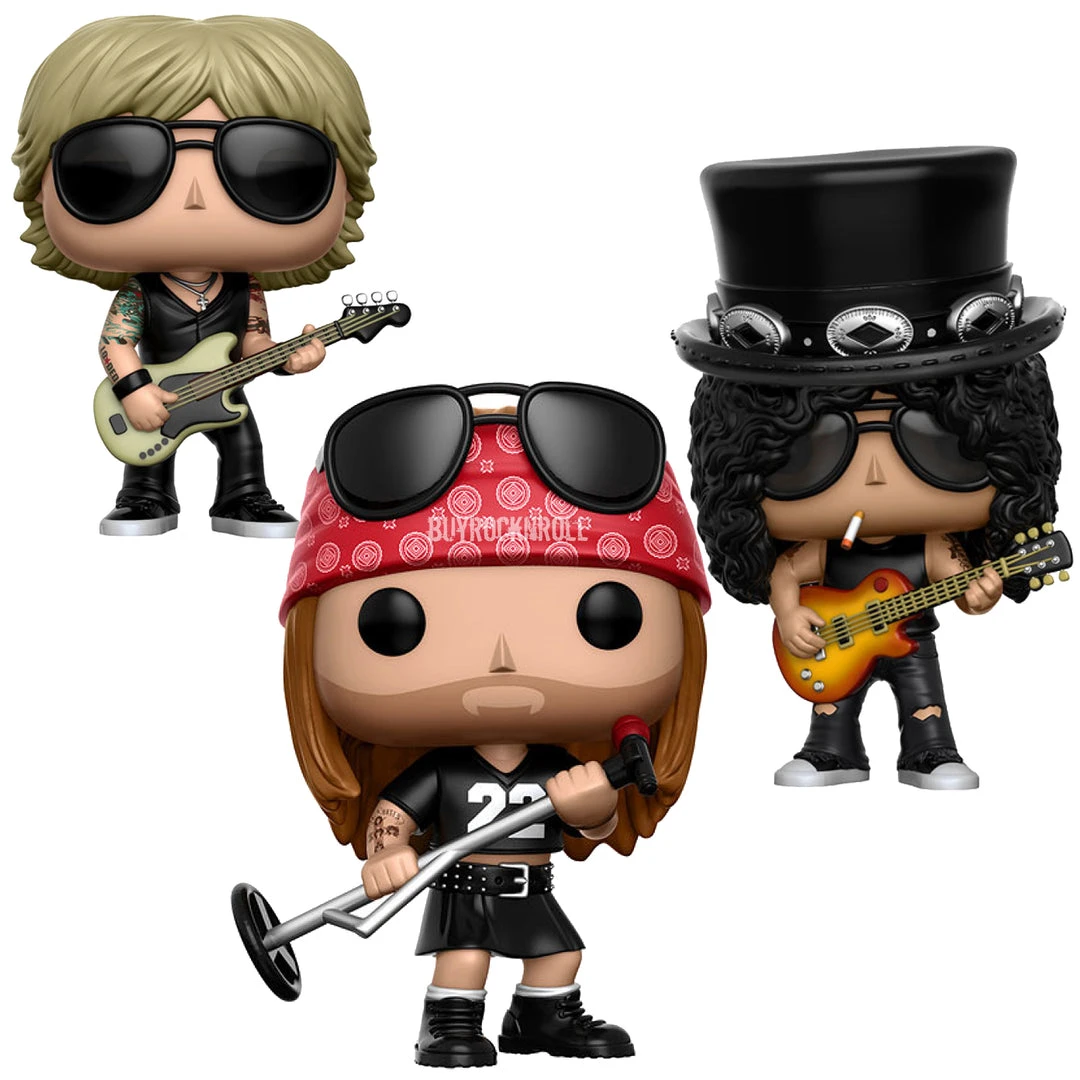 Guns N Roses Handpicked 2016 Funko Pop Axl Slash Duff Figure Set In Protector Displays 3 Guns N Roses Handpicked 2016 Funko Pop Axl Slash Duff Figure Set In Protector Displays