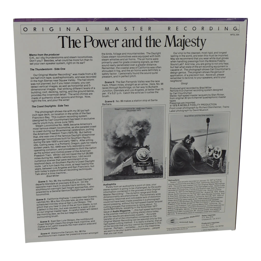 MFSL Collectors: 1978 Mobile Fidelity Brad Miller The Power And The Majesty LP #1-004 5 MFSL Collectors: 1978 Mobile Fidelity Brad Miller The Power And The Majesty LP #1-004