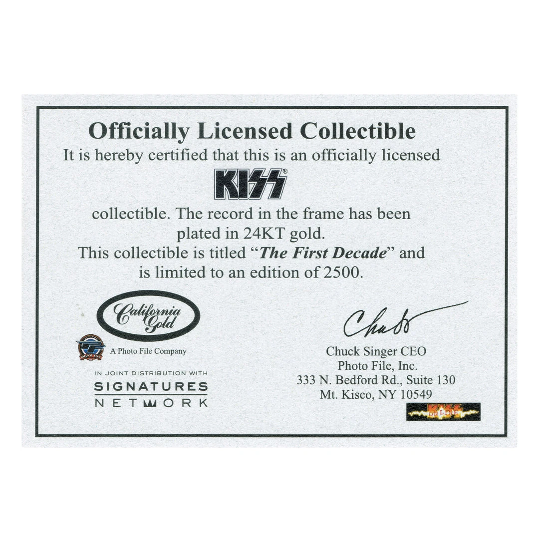 SOLD OUT! KISS Collectible - The First Decade Limited Edition 24 KT Gold Record LP #671 4 SOLD OUT! KISS Collectible - The First Decade Limited Edition 24 KT Gold Record LP #671