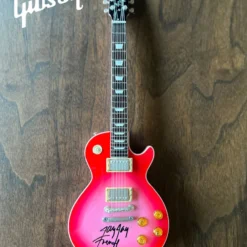 Axe Heaven Twisted Sister Collectible 2022 Jay Jay French Signed Real Gibson Les Paul Pinkburst 1:4 Scale Mini Guitar Model 12 Axe Heaven Twisted Sister Collectible 2022 Jay Jay French Signed Real Gibson Les Paul Pinkburst 1:4 Scale Mini Guitar Model