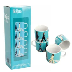 Beatles, The Rare Beatles Collectible 2017 Vandor Abbey Road Stacking Ceramic 10 Oz Mug Set