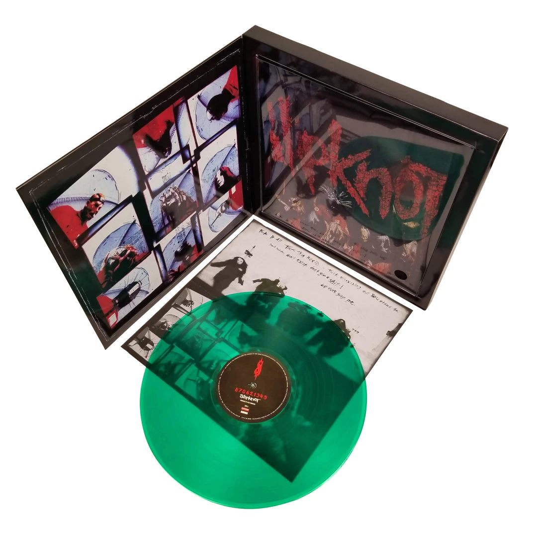Rare Slipknot Collectible 2009 Road Runner Records Green Vinyl LP Debut Album T-Shirt Box Set - LG 3 Rare Slipknot Collectible 2009 Road Runner Records Green Vinyl LP Debut Album T-Shirt Box Set - LG