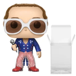 Elton John Collectible 2017 Funko POP Rocks Patriotic Figure #63 In A Protector Display Case