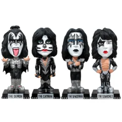KISS 2011 Funko Wacky Wobbler Set Of 4: Demon Starchild Spaceman Catman