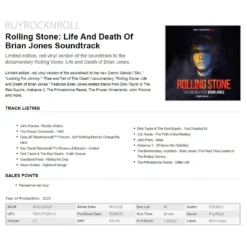 Rolling Stones Collectible 2020 MVD Red Vinyl LP Rolling Stone: Life & Death Soundtrack Rolling Stones, The