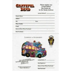ICUP Grateful Dead, The SOLD OUT! Grateful Dead Collectible 2005 Vandor 40th Anniversary Tour Bus Cookie Jar #244/1200 16 ICUP Grateful Dead, The SOLD OUT! Grateful Dead Collectible 2005 Vandor 40th Anniversary Tour Bus Cookie Jar #244/1200