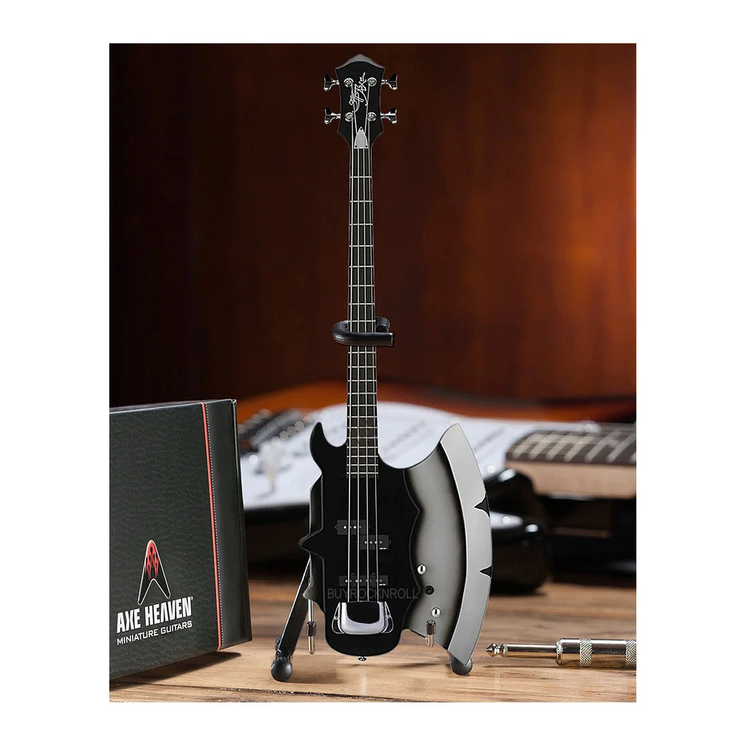 KISS Collectible Axe Heaven Gnee Simmons Signature AXE Bass Mini Guitar Model In Collectors Packaging 8 KISS Collectible Axe Heaven Gnee Simmons Signature AXE Bass Mini Guitar Model In Collectors Packaging