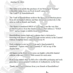 Motorhead 2013 "KnuckleBonz Vault" Rock Iconz Lemmy Kilmister Statue #10/1000