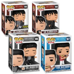 Elvis Presley Collectibles Funko Pop Rocks 4 Figure Set: '68 Comeback, Blue Hawaii & Jailhouse Rock