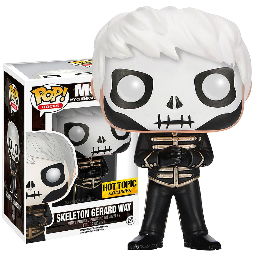 MCR 2015 Hot-Topic Funko Pop Rocks Gerard Way Skeleton Figure #41 In A Stacks Protector Case 3 MCR 2015 Hot-Topic Funko Pop Rocks Gerard Way Skeleton Figure #41 In A Stacks Protector Case