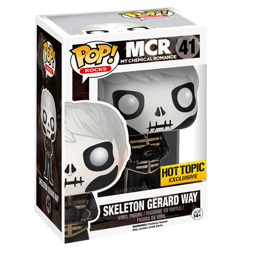MCR 2015 Hot-Topic Funko Pop Rocks Gerard Way Skeleton Figure #41 In A Stacks Protector Case 4 MCR 2015 Hot-Topic Funko Pop Rocks Gerard Way Skeleton Figure #41 In A Stacks Protector Case