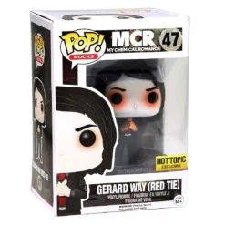 MCR Collectible 2015 Handpicked Funko Pop Rocks My Chemical Romance Gerard Way Red Tie Figure #47 In Protector