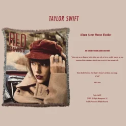 Taylor Swift 2021 Collectible Red (Taylor's Version) Album Cover Woven Blanket