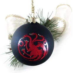 Game Of Thrones Collectible:2014 Kurt Adler Targaryen Crest Christmas 3"Ornament Kurt S Adler