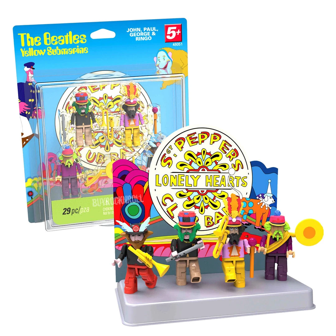 Beatles Collectibles: 2012 K'NEX Yellow Submarine Sgt Pepper Mini Figures Series 2 3 Beatles Collectibles: 2012 K'NEX Yellow Submarine Sgt Pepper Mini Figures Series 2
