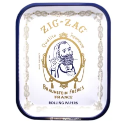 Zig-Zag Collectible Large White Original Rolling Tobacco Tray Tin 13.4 X 10.8 Inches