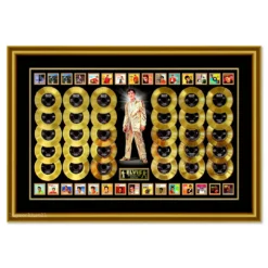 Photo File SOLD OUT! Elvis Presley Limited Edition 30 Gold Records Framed Elvis' # 1 Hits 46"x 66"