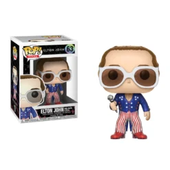 Elton John Collectible 2017 Funko POP Rocks Patriotic Figure #63 In A Protector Display Case