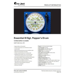 The Beatles Beatles, The Beatles Collectible 2017 Pro-ject Essential III SGT Peppers Turntable With Ortofon OM-10