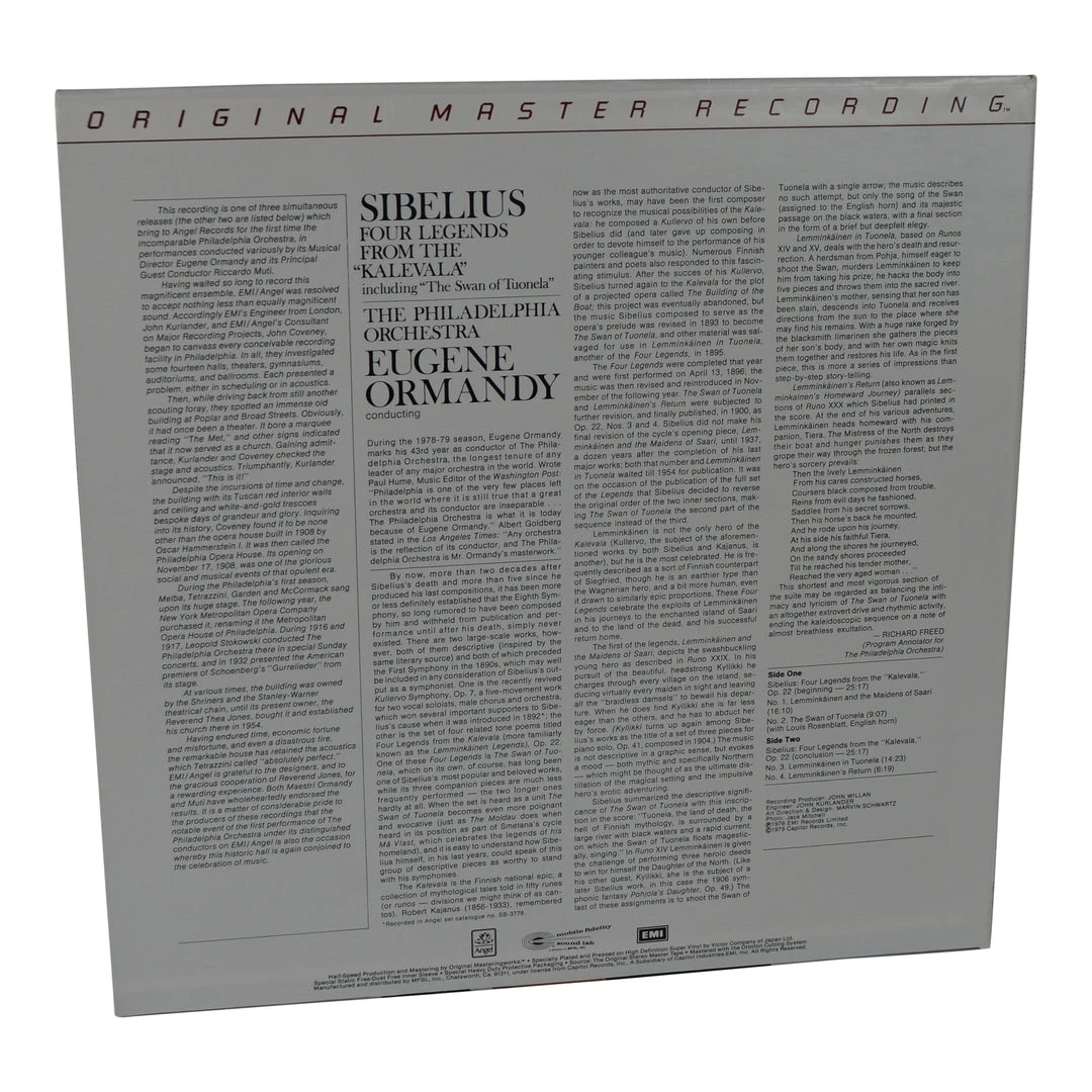 MFSL: 1979 Mobile Fidelity Four Legends From The Kalevala Op. 22 LP #1-523 Mobile Fidelity MFSL 5 MFSL: 1979 Mobile Fidelity Four Legends From The Kalevala Op. 22 LP #1-523 Mobile Fidelity MFSL