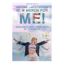 Taylorswift.com Taylor Swift Collectible Limited Edition ME Merch Lithograph With Glitter